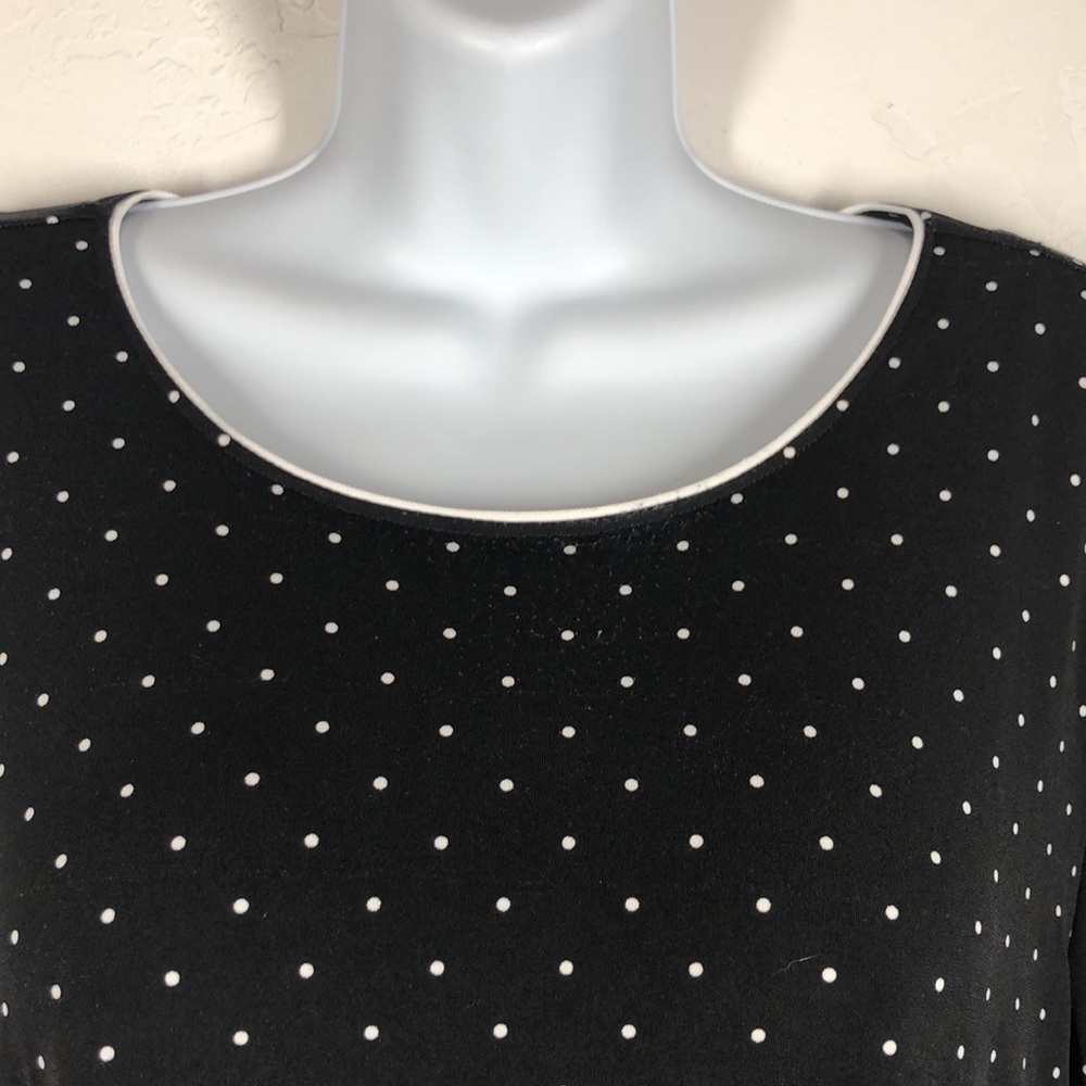 Karl Lagerfeld black and white polka dot blouse size large - Picture 2 of 10